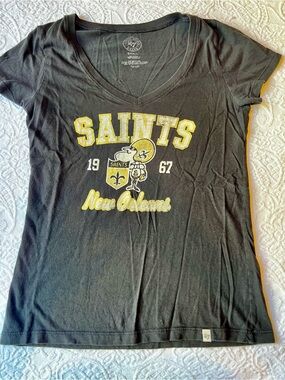 New Orleans Saints Black V-Neck Tee